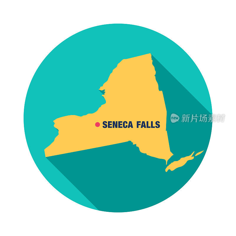 Seneca Falls NY Map Women's Vote Icon